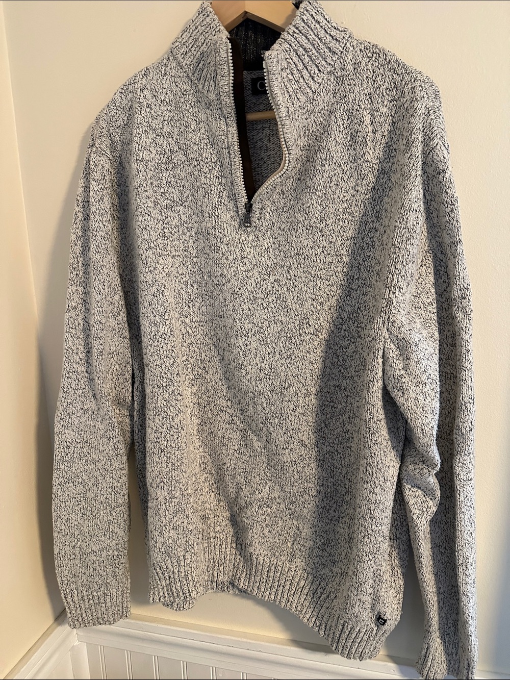 Chaps Men's Zip-Neck Sweater in Heather Gray